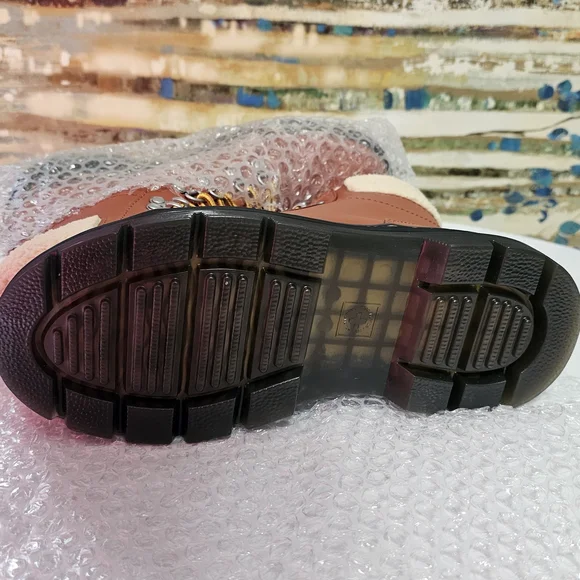 Dr. Martens Burnt Orange Shearling Lined Leather Combat Boots Size 7 - Picture 13 of 16